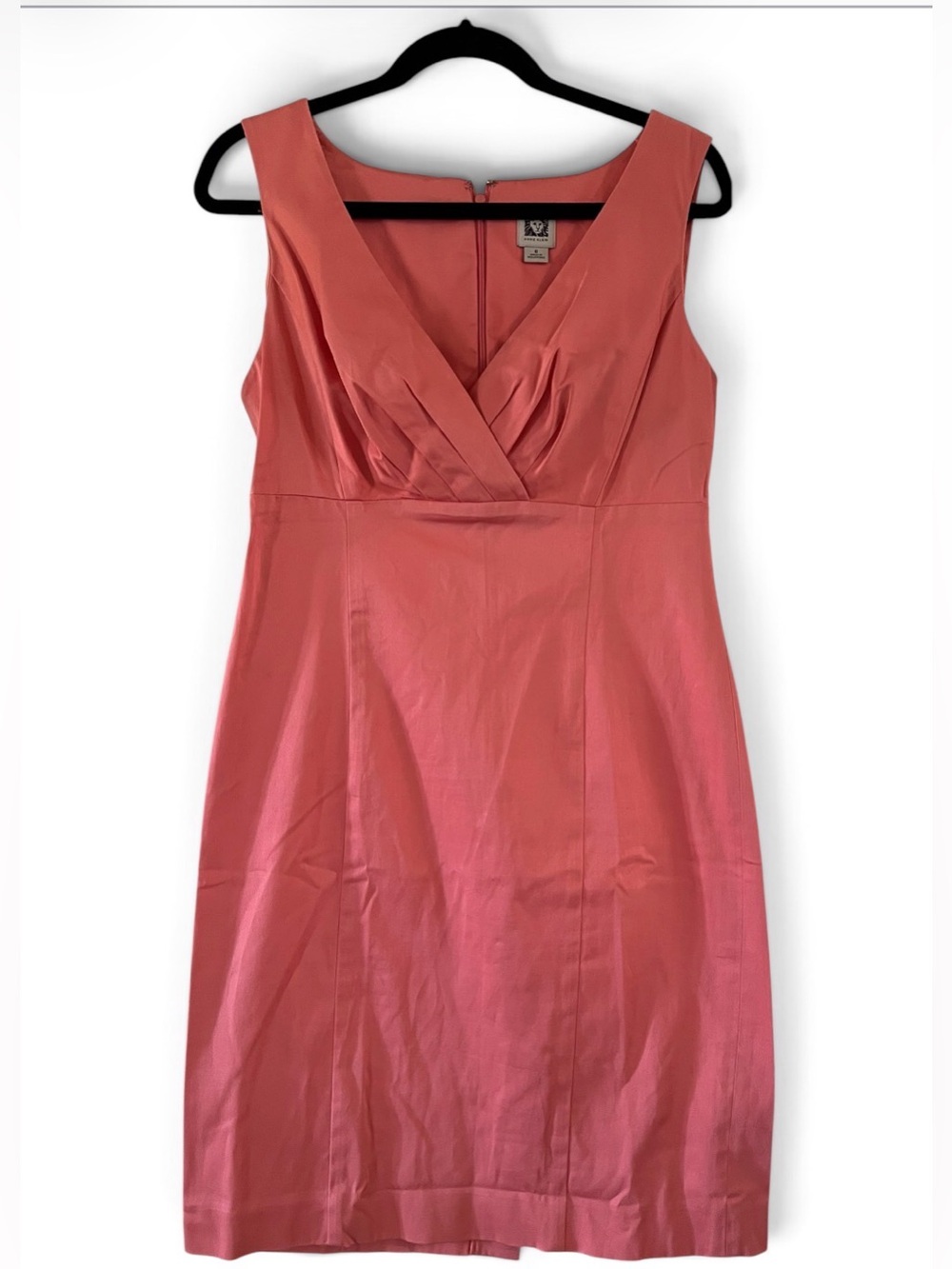 Anne Klein Coral Pink V-Neck Sheath Dress
